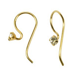 Gold crystal earwires